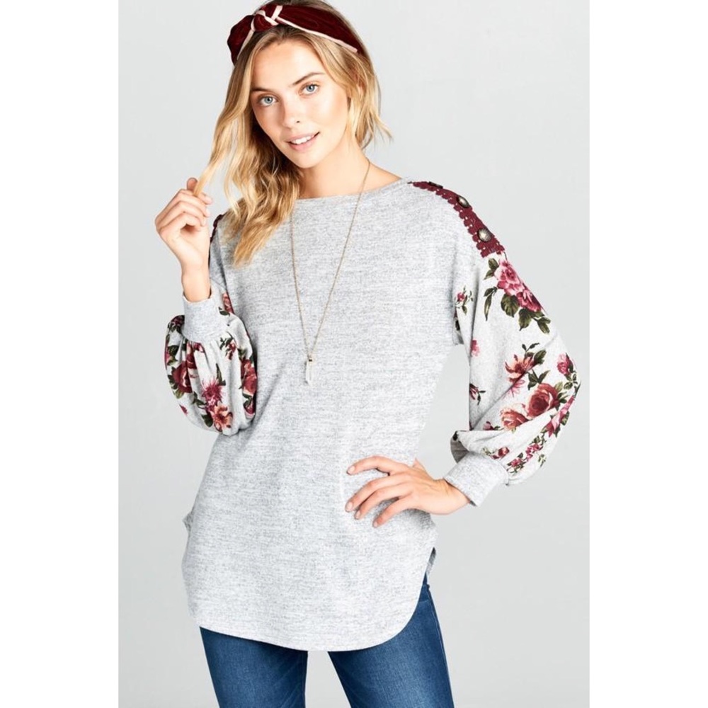 Floral Bubble Sleeve